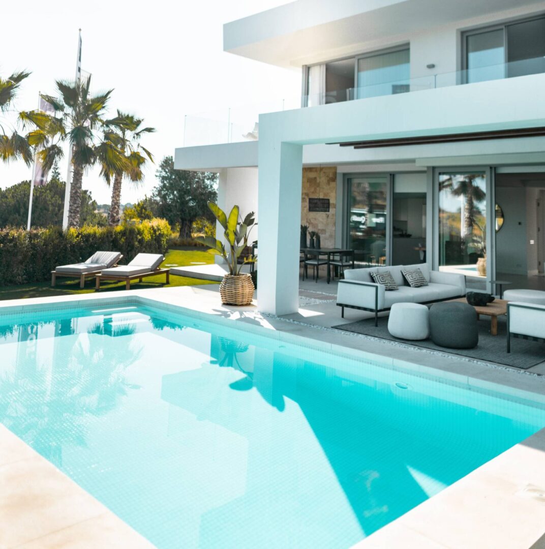 Clean pool water with tidy tile and decking